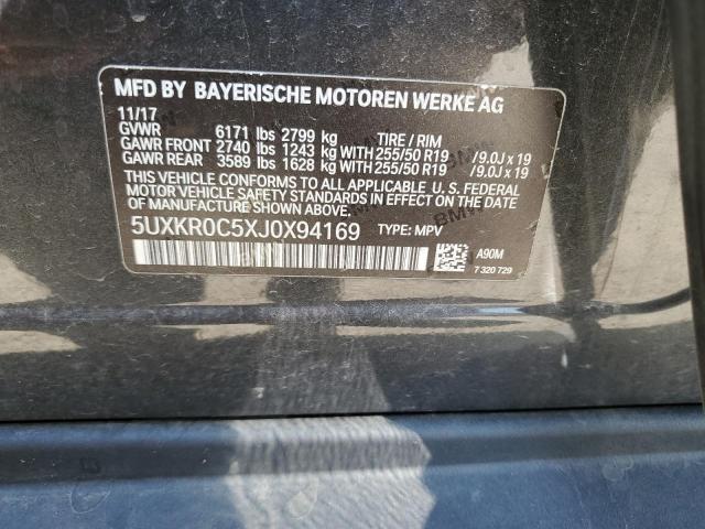 2018 BMW X5 XDRIVE3 5UXKR0C5XJ0X94169