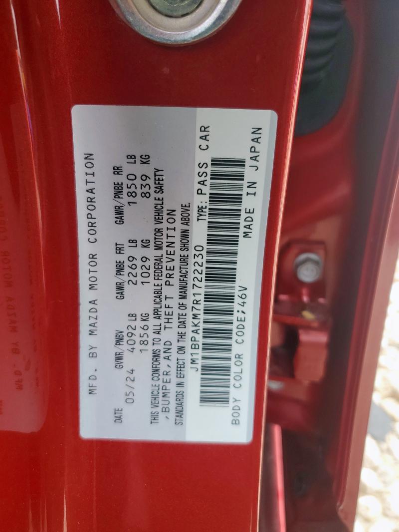 2024 MAZDA 3 SELECT S JM1BPAKM7R1722230
