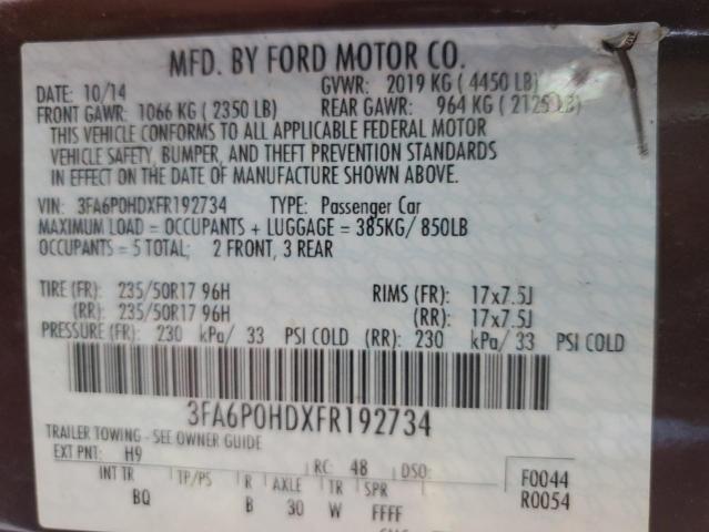2015 FORD FUSION SE - 3FA6P0HDXFR192734