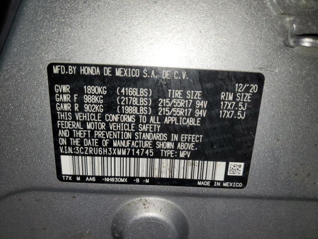 2021 HONDA HR-V LX 3CZRU6H3XMM714745