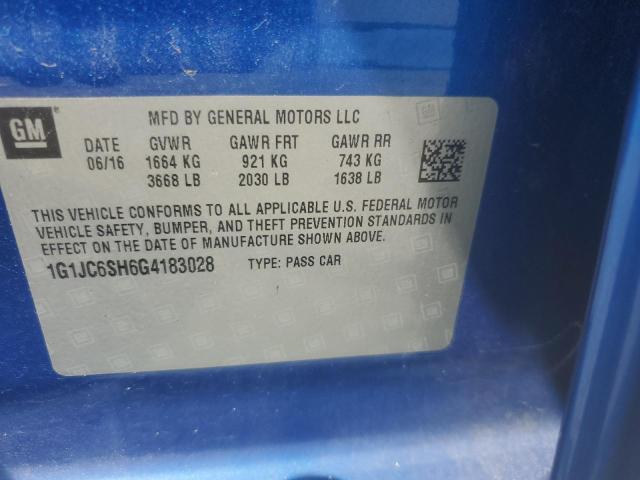 2016 CHEVROLET SONIC LT 1G1JC6SH6G4183028