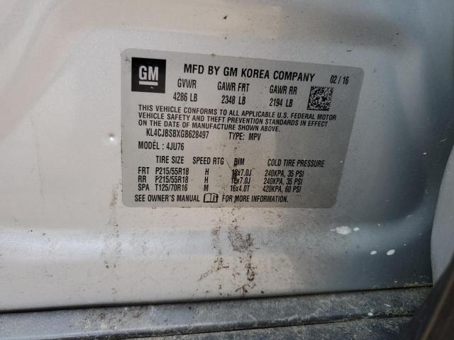 2016 BUICK ENCORE CON KL4CJBSBXGB628497