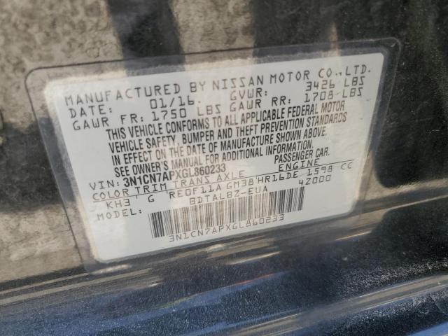 2016 NISSAN VERSA S - 3N1CN7APXGL860233