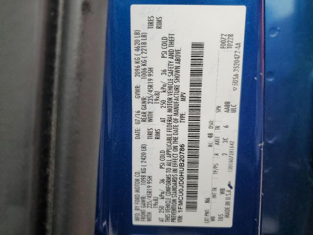 2017 FORD ESCAPE TIT 1FMCU0JD0HUB20786