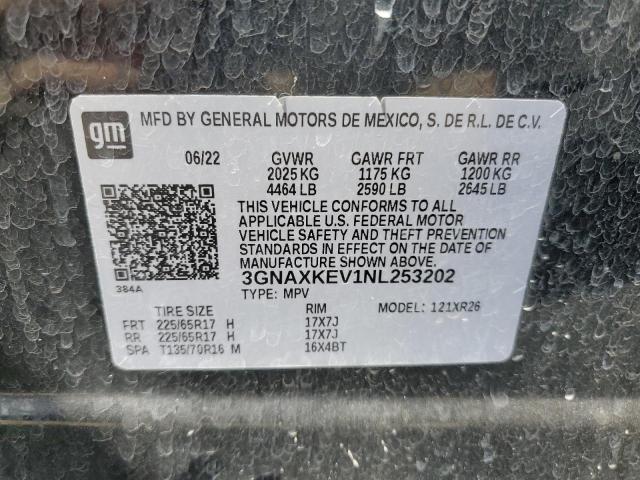 2022 CHEVROLET EQUINOX LT - 3GNAXKEV1NL253202
