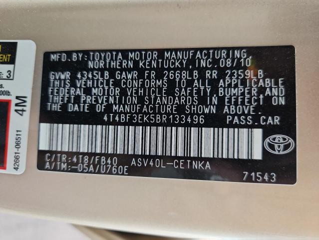 2011 TOYOTA CAMRY BASE - 4T4BF3EK5BR133496