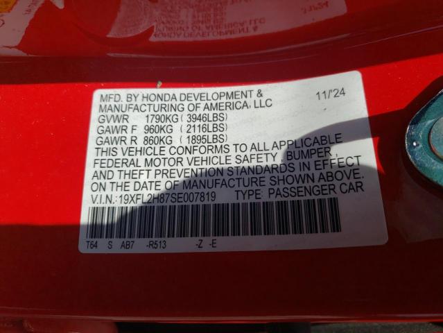 2025 HONDA CIVIC SPOR - 19XFL2H87SE007819