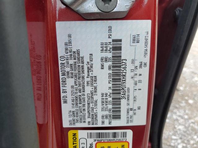 2017 FORD FUSION SE - 3FA6P0T9XHR256373