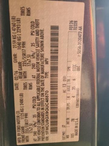 2016 FORD ESCAPE SE - 1FMCU9GX9GUC48870