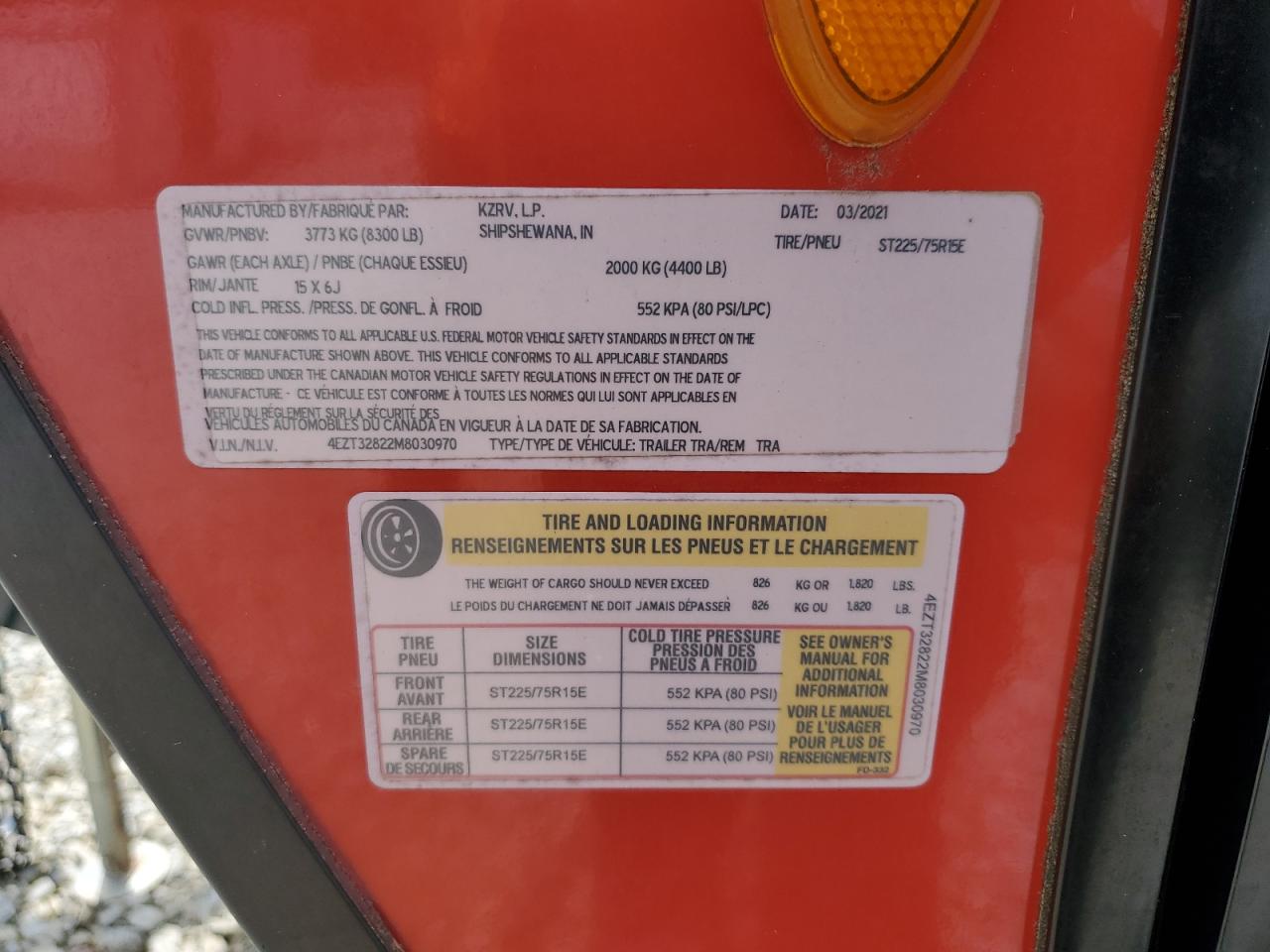 Lot #3264465425 2021 TRLR STRATUS VENTURE