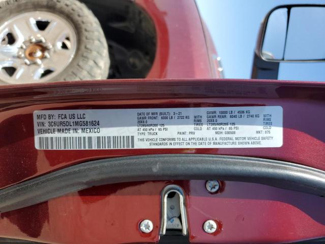 2021 RAM 2500 BIG H 3C6UR5DL1MG581624