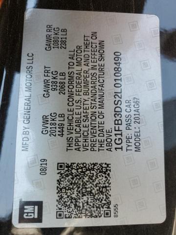 2020 CHEVROLET CAMARO LS 1G1FB3DS2L0108490