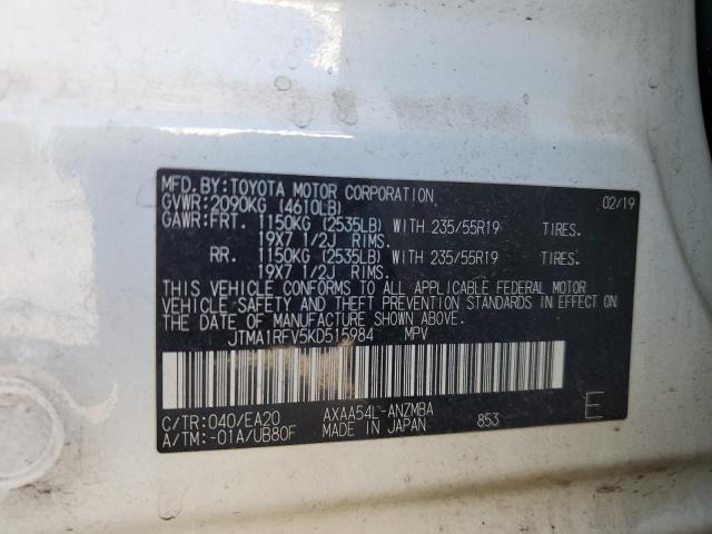 2019 TOYOTA RAV4 XLE P JTMA1RFV5KD515984
