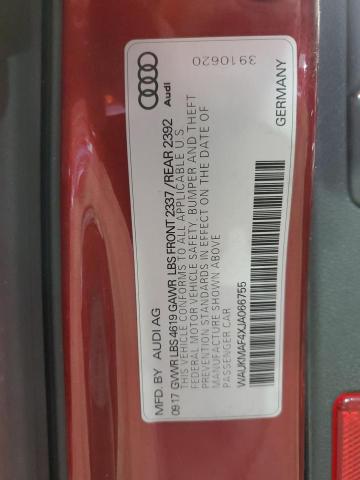 2018 AUDI A4 PREMIUM WAUKMAF4XJA066755