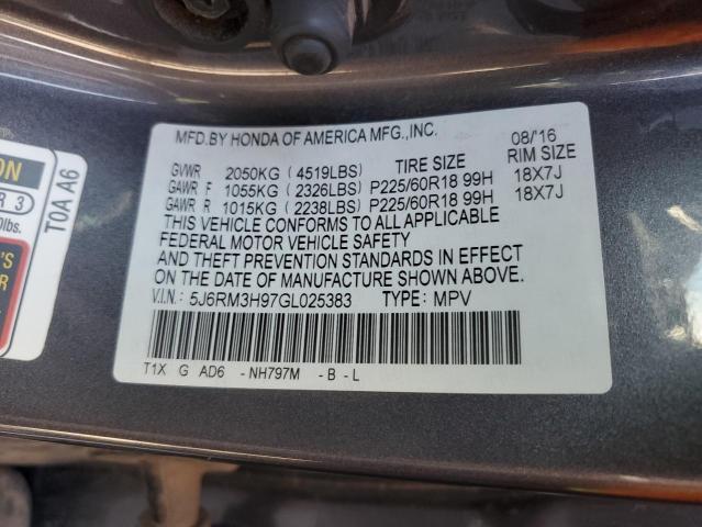 2016 HONDA CR-V TOURI 5J6RM3H97GL025383