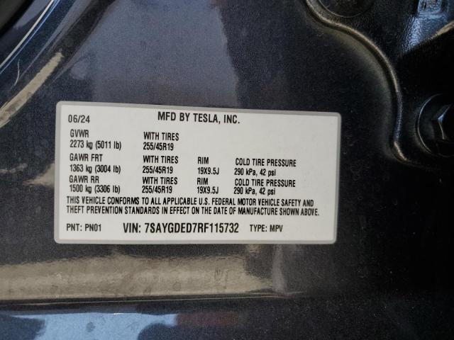 2024 TESLA MODEL Y 7SAYGDED7RF115732