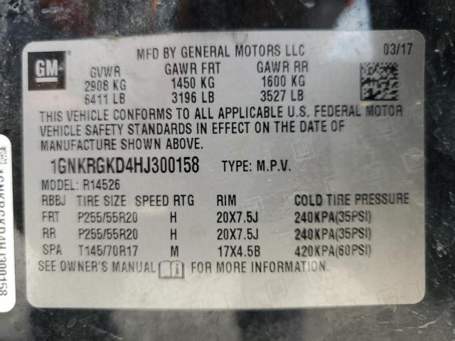 2017 CHEVROLET TRAVERSE L 1GNKRGKD4HJ300158