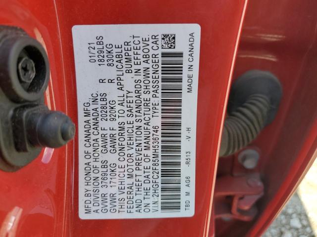 2021 HONDA CIVIC SPOR 2HGFC2F85MH536746