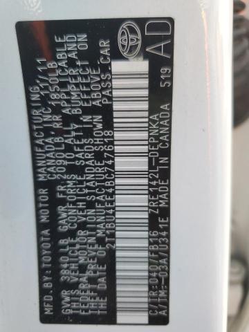 2011 TOYOTA COROLLA BA - 2T1BU4EE4BC747618