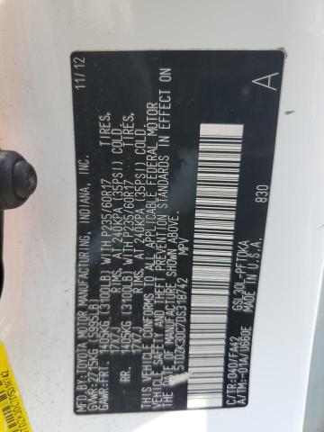 2013 TOYOTA SIENNA - 5TDZK3DC7DS318742