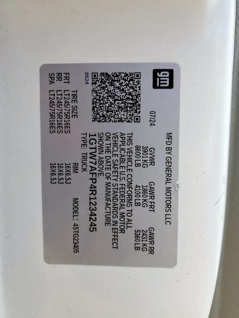 2024 GMC SAVANA G25 1GTW7AFP4R1234245