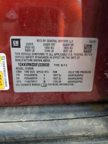 2015 GMC ACADIA SLT 1GKKVRKDXFJ338608