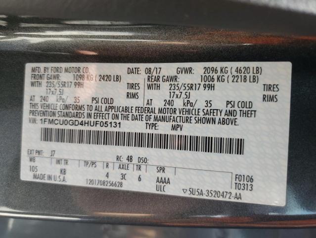 2017 FORD ESCAPE SE - 1FMCU0GD4HUF05131