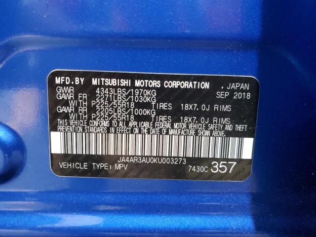 2019 MITSUBISHI OUTLANDER SPORT ES JA4AR3AU0KU003273
