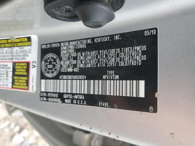 2010 TOYOTA VENZA - 4T3BK3BB7AU038924