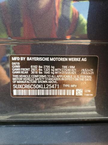 2019 BMW X5 XDRIVE40I 5UXCR6C50KLL25471