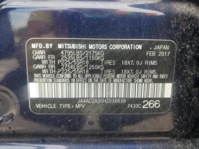 2017 MITSUBISHI OUTLANDER JA4AD2A35HZ036636