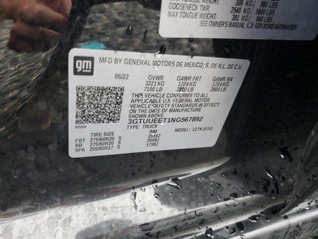 2022 GMC SIERRA K15 - 3GTUUEET1NG567892