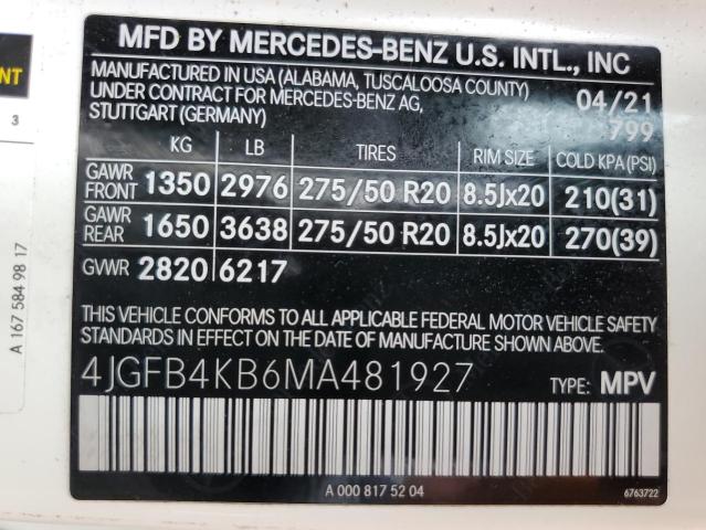2021 MERCEDES-BENZ GLE 350 4M 4JGFB4KB6MA481927
