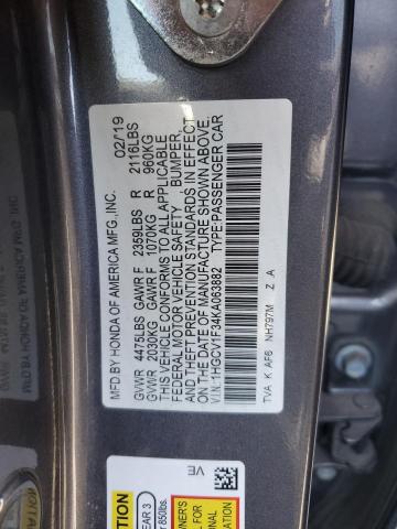 2019 HONDA ACCORD SPORT 1HGCV1F34KA063882