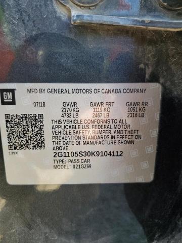 2019 CHEVROLET IMPALA PRE 2G1105S30K9104112