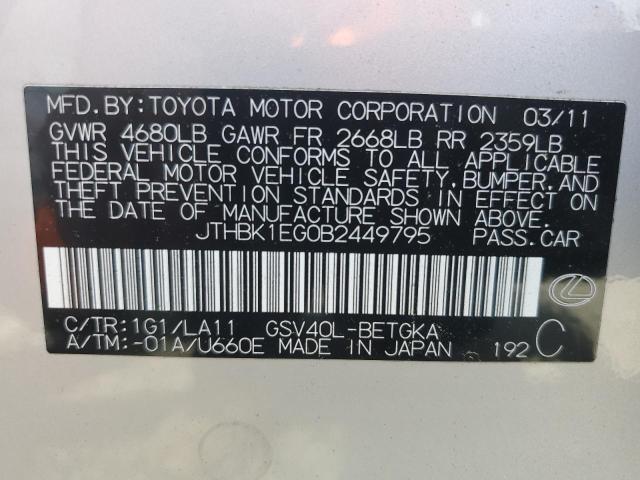 2011 LEXUS ES 350 - JTHBK1EG0B2449795