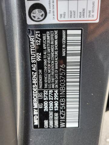 2022 MERCEDES-BENZ E 450 4MAT W1KZF5KB1NB037576