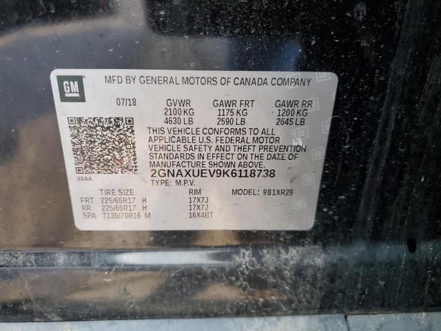 2019 CHEVROLET EQUINOX LT - 2GNAXUEV9K6118738