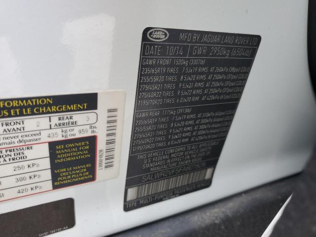 2015 LAND ROVER RANGE ROVE SALWR2VF5FA601828