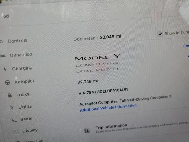 2023 TESLA MODEL Y 7SAYGDEE0PA101481