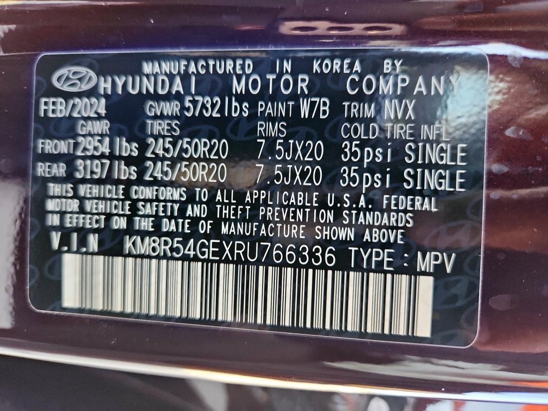 2024 HYUNDAI PALISADE L KM8R54GEXRU766336
