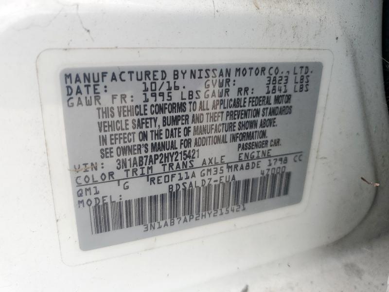 2017 NISSAN SENTRA S 3N1AB7AP2HY215421