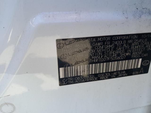 2015 LEXUS IS 250 JTHBF1D27F5058027