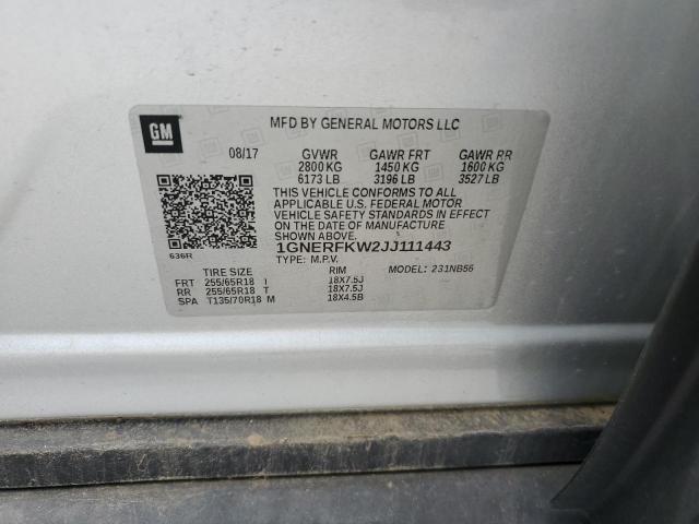 2018 CHEVROLET TRAVERSE L 1GNERFKW2JJ111443