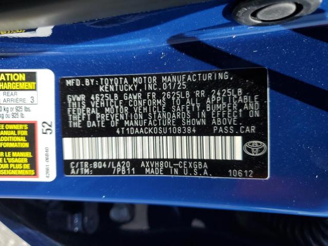 2025 TOYOTA CAMRY XSE 4T1DAACK0SU108384