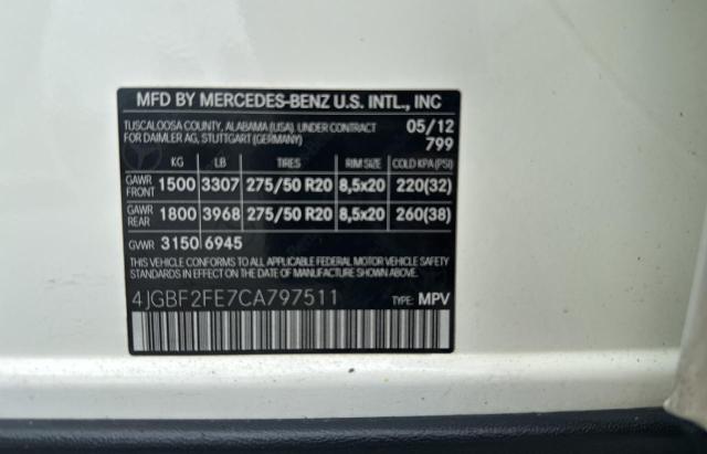 2012 MERCEDES-BENZ GL 350 BLU - 4JGBF2FE7CA797511
