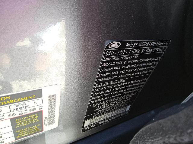 2016 LAND ROVER RANGE ROVE - SALGS2EF5GA272624