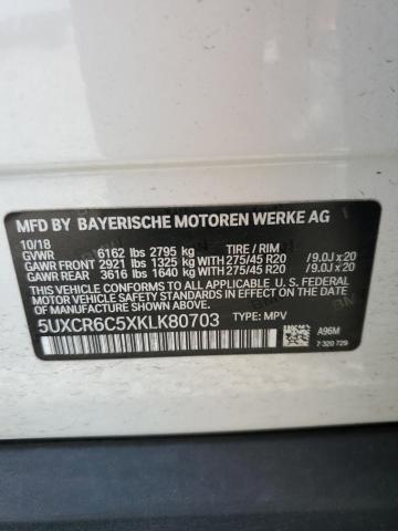 2019 BMW X5 XDRIVE4 5UXCR6C5XKLK80703