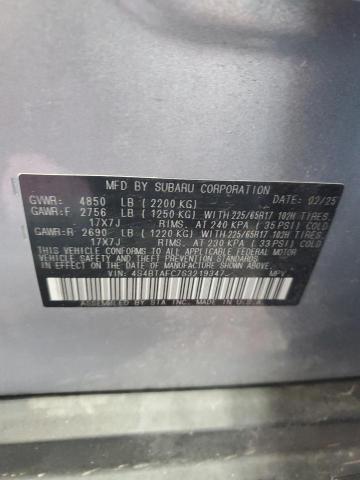 2025 SUBARU OUTBACK PR 4S4BTAFC7S3219347
