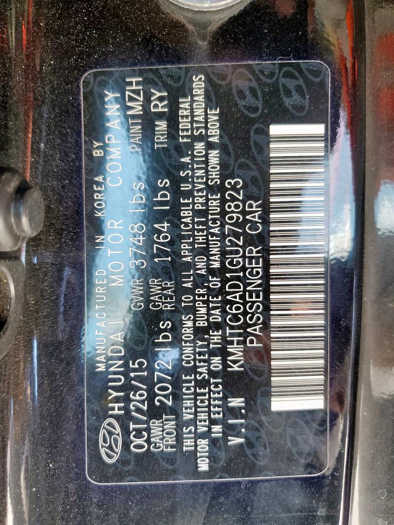 2016 HYUNDAI VELOSTER KMHTC6AD1GU279823